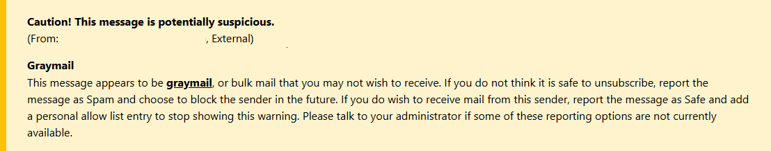 greymail yellow caution
